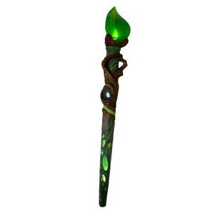 MagiQuest Master Magic Wand Evergreen Leaf Topper Great Wolf Lodge Green Brown